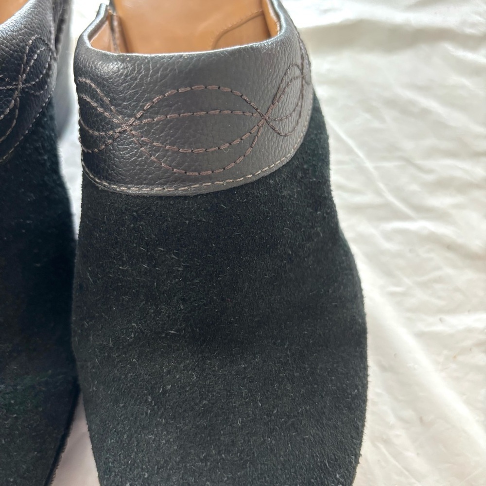 Sofft Octavia black Leather clog mules heeled SZ 9.5 Worn Once on carpet - Picture 7 of 14